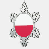 Schneeflocke mit polnischer Flagge Schneeflocken Zinn-Ornament (Rechts)