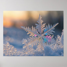 Schneeflocke mit Prismeneffekt Poster