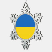 Schneeflocke mit ukrainischer Flagge Schneeflocken Zinn-Ornament (Rechts)
