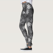 Schneeflocke-Muster-Druck-Leggings, grau Leggings (Links)