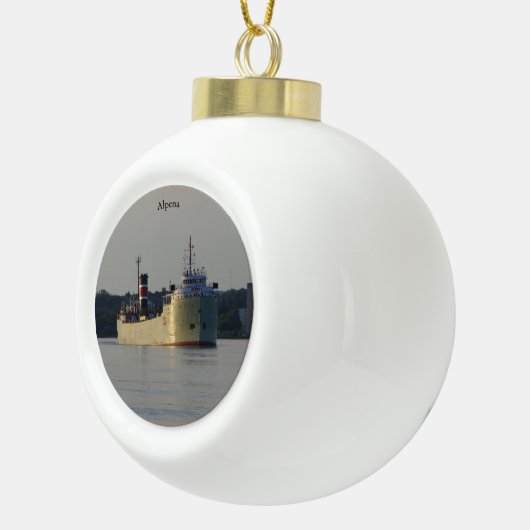 Schneeflocke oder Alpenkugel Keramik Kugel-Ornament (Rechts)