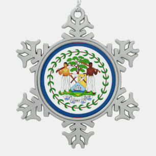 Schneeflocke Ornament mit Belize-Flagge