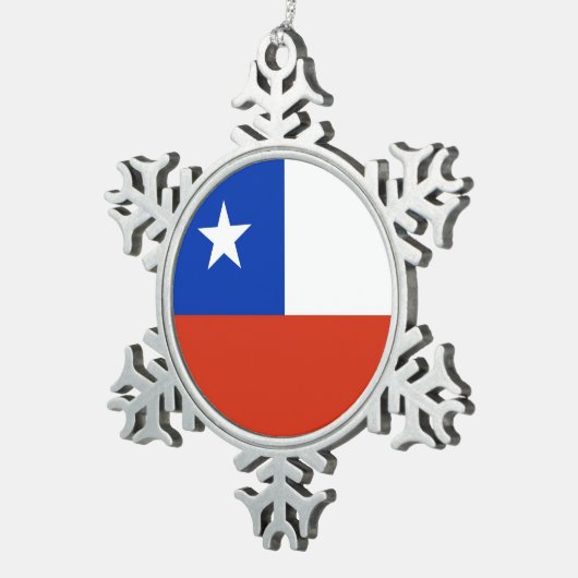 Schneeflocke Ornament mit Chile Flag (Rechts)