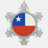 Schneeflocke Ornament mit Chile Flag (Vorderseite)