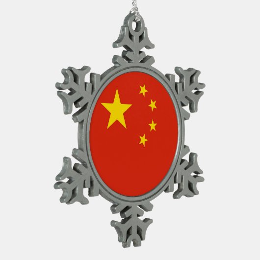Schneeflocke Ornament mit China Flag (Links)