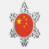 Schneeflocke Ornament mit China Flag (Rechts)