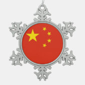 Schneeflocke Ornament mit China Flag (Vorderseite)