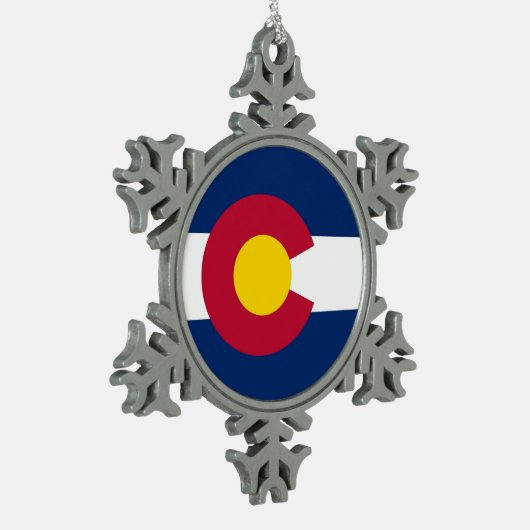 Schneeflocke Ornament mit Colorado Flag (Links)