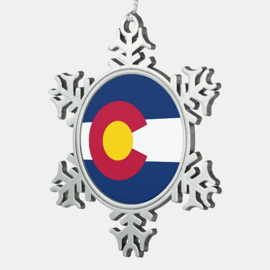 Schneeflocke Ornament mit Colorado Flag (Rechts)