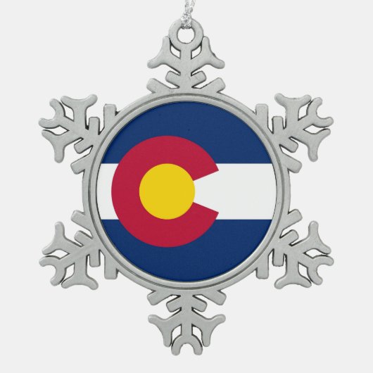 Schneeflocke Ornament mit Colorado Flag (Vorderseite)