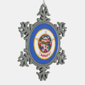 Schneeflocke Ornament mit Minnesota Flag (Links)