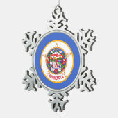 Schneeflocke Ornament mit Minnesota Flag (Rechts)