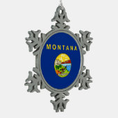 Schneeflocke Ornament mit Montana Flag (Links)