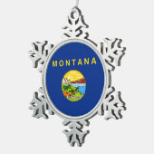 Schneeflocke Ornament mit Montana Flag (Rechts)