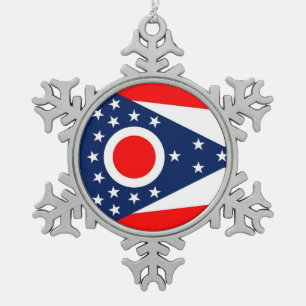 Schneeflocke Ornament mit Ohio Flag