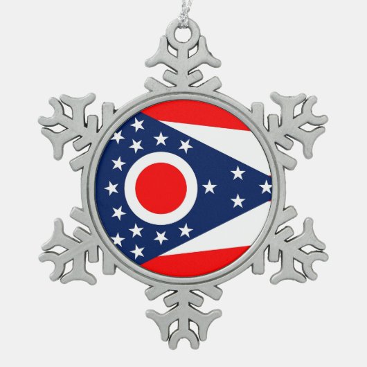 Schneeflocke Ornament mit Ohio Flag (Vorderseite)