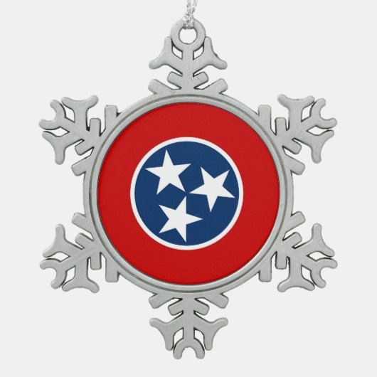 Schneeflocke Ornament mit Tennessee Flag (Vorderseite)
