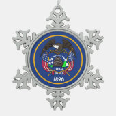 Schneeflocke Ornament mit Utah Flag (Vorderseite)