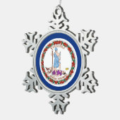 Schneeflocke Ornament mit Virginia-Flagge (Rechts)