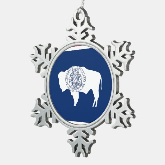Schneeflocke Ornament mit Wyoming Flag (Rechts)
