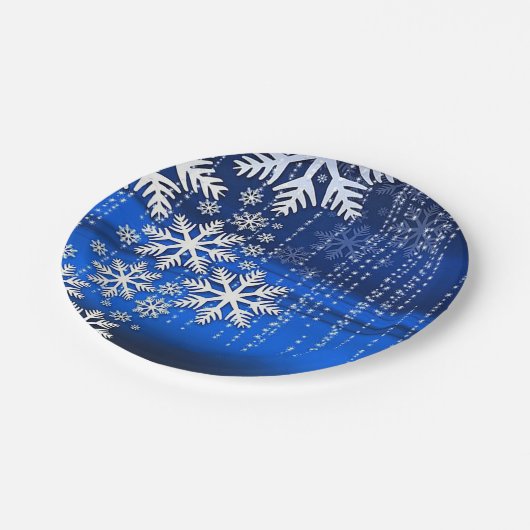 Schneeflocke Pappteller (Schrägansicht)