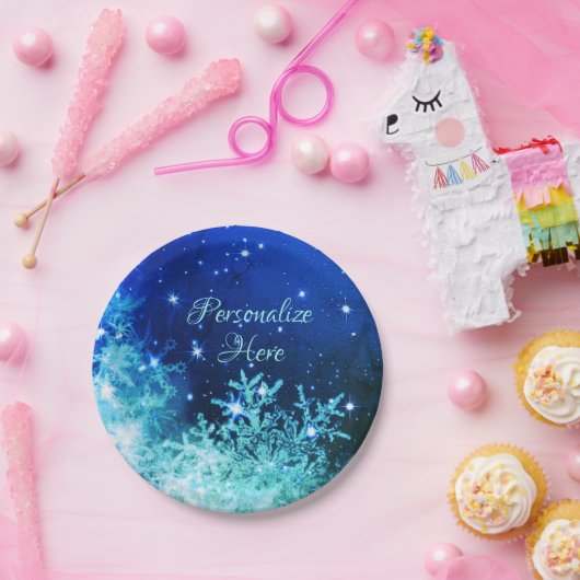 Schneeflocke Pappteller (Party)