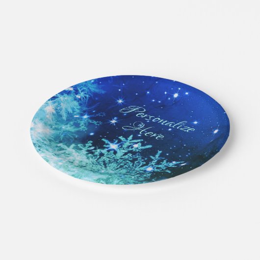 Schneeflocke Pappteller (Schrägansicht)