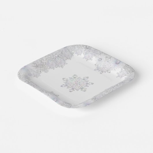 Schneeflocke Pappteller (Gewinkelt)