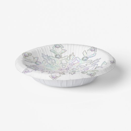 Schneeflocke Pappteller (Gewinkelt)