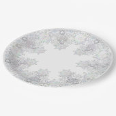 Schneeflocke Pappteller (Schrägansicht)