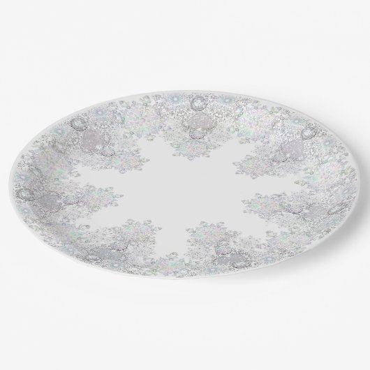 Schneeflocke Pappteller (Schrägansicht)