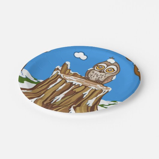 Schneeflocke Pappteller (Schrägansicht)