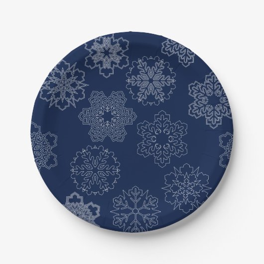 Schneeflocke Pappteller (Vorderseite)