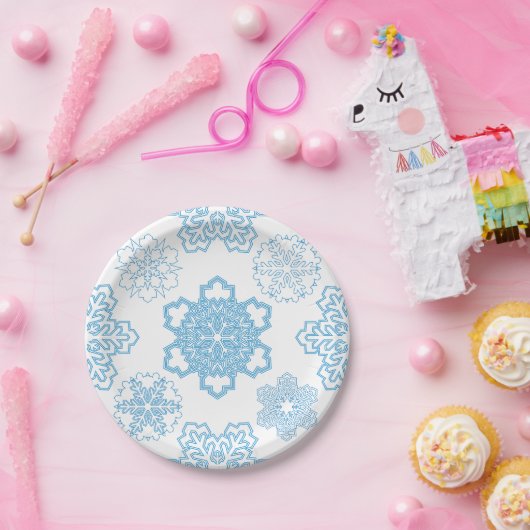 Schneeflocke Pappteller (Party)