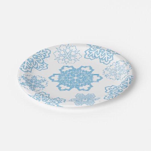 Schneeflocke Pappteller (Schrägansicht)