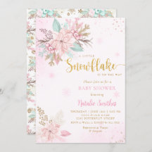 Schneeflocke Pink und Gold Glitzer Winterkindusche