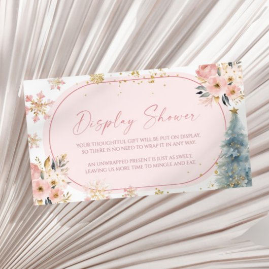 Schneeflocke Pink Winter Baby Dusche Display Dusch Begleitkarte