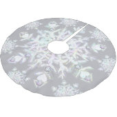 Schneeflocke Polyester Weihnachtsbaumdecke (Schrägansicht)