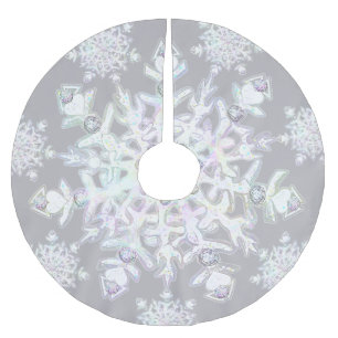 Schneeflocke Polyester Weihnachtsbaumdecke