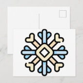 Schneeflocke Postkarte (Vorne/Hinten)