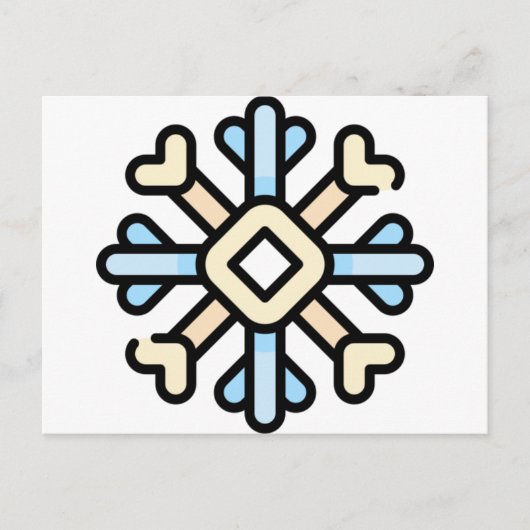Schneeflocke Postkarte (Vorderseite)