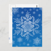 Schneeflocke Postkarte (Vorne/Hinten)