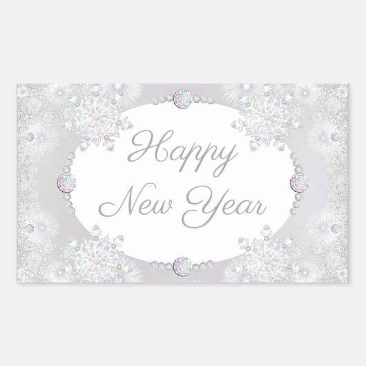 Schneeflocke Rechteckiger Aufkleber (Vorderseite)