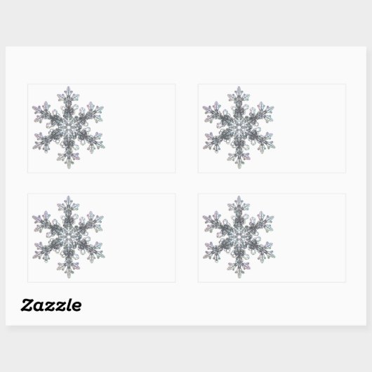 Schneeflocke Rechteckiger Aufkleber (Blatt)