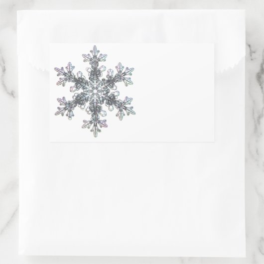 Schneeflocke Rechteckiger Aufkleber (Tasche)