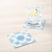 Schneeflocke Rechteckiger Pappuntersetzer (Vor Ort)