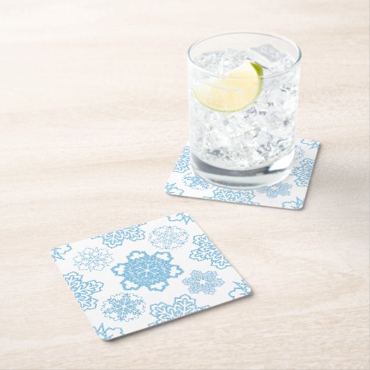 Schneeflocke Rechteckiger Pappuntersetzer (Vor Ort)