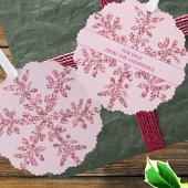 Schneeflocke Rosa Glam Elegantes Minimalistisches Ornament Karte