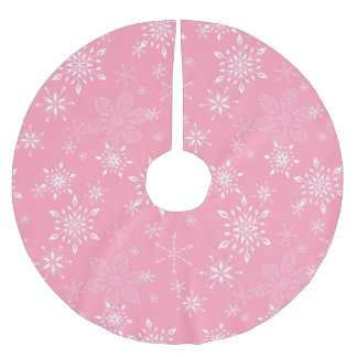 Schneeflocke-Rosa Polyester Weihnachtsbaumdecke