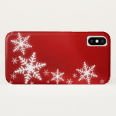 Schneeflocke-Rot-Feiertag Case-Mate iPhone Hülle (Rückseite (Horizontal))